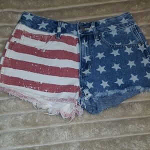 Patriotic Denim Jean Shorts
